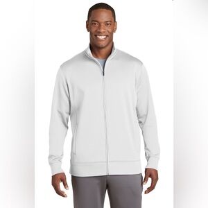 Sport Tek Men's Fleece Full-Zip ST241 Jacket, White, XXL